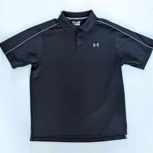 Under Armour Black Loose Heat Gear Sports Short Sleeve Polo